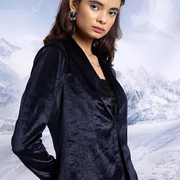 CHIC BY TOKYO TALKIES Velvet Single-Breasted Blazer-picture-54