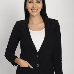 Purple State Notched Lapel Long Sleeves Regular Fit Single Breasted Blazer-picture-0