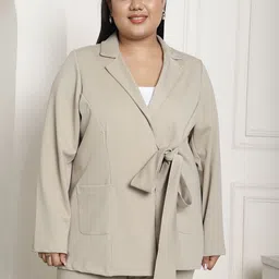 theRebelinme Plus Size Single-Breasted Casual Blazer-image-69