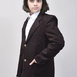 Noty Kids Notched Lapel Button Closure Woollen Formal Blazer-picture-16