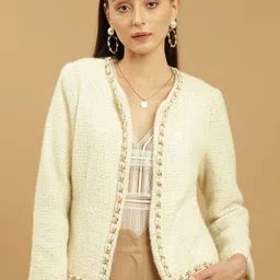 Beatnik Self Design Cotton Open Front Jacket-15