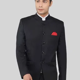TAHVO Men Black Solid Blazers-image-19