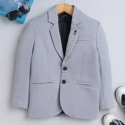 BAESD Boys Textured Single-Breasted Notched Lapel Blazers-11