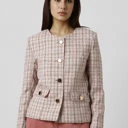 Van Heusen Checked Single-Breasted Long Sleeves Regular Fit Blazer-0