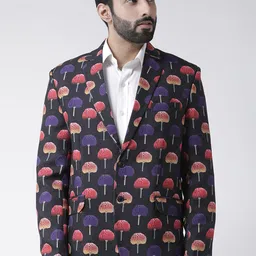 Hangup Men Black Printed Single-Breasted Blazers-image-97