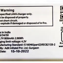 FEkart Mobile Battery ForCompatible Lava A1 2021 / Leb027 800mAh Full Backup image 2