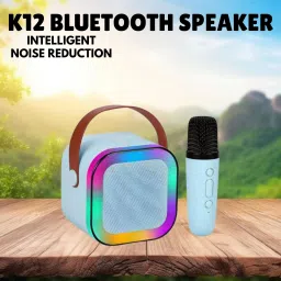 SACRO Bluetooth Speaker with Wireless Karaoke Mic, 6Hrs Playtime and RGB Lights E28 10 W Bluetooth Laptop/Desktop Speaker-image-5