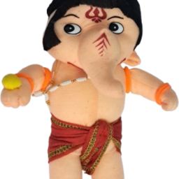 Lord Ganesha Soft Toy for Kids | Premium Dhoti | Spiritual Tika on Trunk - 35 cm-image-3