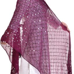 Chiffon Striped Maroon Women Dupatta-image-38