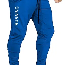 Men Printed Light Blue Track Pants-picture-30