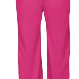 Women Straight Fit Pink Lycra Blend Trousers-image-112