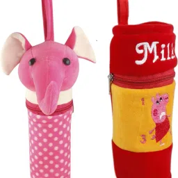 Peppa/Elephant Soft Plush Stretchable Baby Feeding Bottle cover Combo Pack-image-21