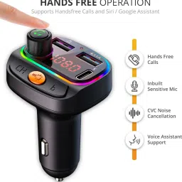 crust v5.0 Car Bluetooth Device with FM Transmitter, Car Charger, Audio Receiver, MP3 Player, Adapter Dongle, Transmitter image 2