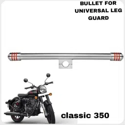 J_Stylist Safety Single Rod Leg Guard Heavy Guard Chrome For Classic 350 Bike Crash Guard-31