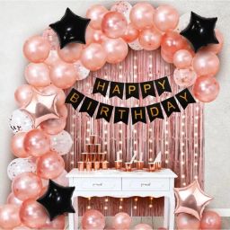 Rose Gold Birthday Decoration Combo Set For Girls Boys Wife Husband etc.-image-22