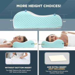 faltomin Cervical Contour Memory Stomache / Side Sleepers / Anti-Snoring Memory Foam Solid Orthopaedic Pillow Pack of 1 image 3