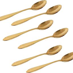 Spoon Set for Dining Table Brass Set of 6 pieces Plain Design Daily Use Brass Table Spoon Set-6