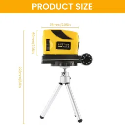 zitronix Laser Level with Tripod Horizontal Vertical 360 Degree Line Tool Laser Level Horizontal and Vertical Line with Tripod 16Ft Range Battery Operated Non-magnetic Line Level image 2