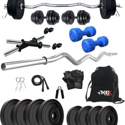 20 kg PVC 20 KG COMBO 3 With PVC Dumbbells Home Gym Combo-image-11