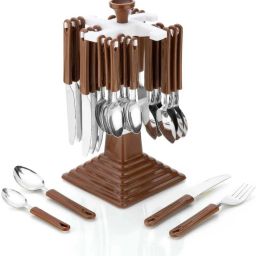 Stand 12 Spoons, 6 Forks, and 6 Butter Knife | Stainless Steel Cutlery Set-30