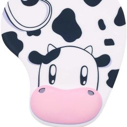 Zeitel Cartoon Wrist protected Personalized Computer Decoration Gel Wrist Rest Mouse Pad Ergonomic Design Memory Foam Mouse Pad Gel Mouse Pad/Wrist Rest(Cow Style) Mousepad-2