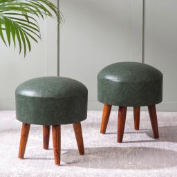 nestroots Myriapodous Leatherette Seating Stool In Teal Color (Set Of 2)-picture-23