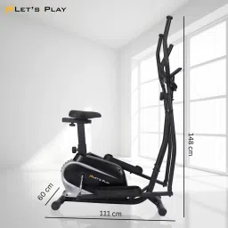 lets play 2-in-1 Elliptical Exercise Bike for Home Gym with Adjustable Seat Cross Trainer image 4