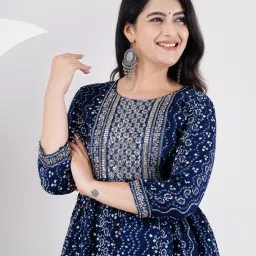 Women Embroidered Viscose Rayon Straight Kurta-image-70