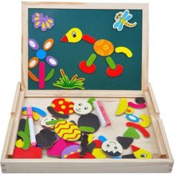 Fantastic Wooden Multipurpose Easel Children's Jigsaw Puzzle Drawing Board Wooden Toy-10