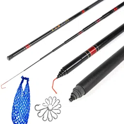 12ft fishing pole rod 360 cm with net, hook Multicolor Fishing Rod-picture-23