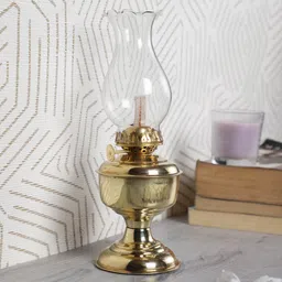 exim decor Brass Vintage Oil Chimney Decorative Lamp Gold Brass Table Lantern-picture-30