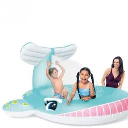 tiny tales Whale Inflatable Pool With Slide And Spray Water Blue Inflatable Swimming Pool-picture-38