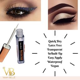 veoni belle Eye Makeup Glitter Glue Glitter Eyeliner Transparent Glitter Glue For Eyeshadow With Precise Makeup Brush Tip image 2