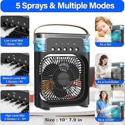 dynart Portable Air mini cooler & fan Small Personal Air cooler Usb Power Mini Desktop Cooling Misting fan with Timer & 360 speed Adjustable For Office Room Desk And Car image 3