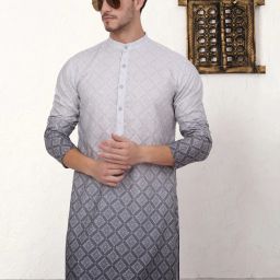 Men Cotton Blend Kurta Pyjama Set-image-61