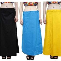 gosulbra fashion Saree Petticoat Pack of 5 ( Waist-40 inch, Length-37 inch) Cotton Blend Petticoat-image-3