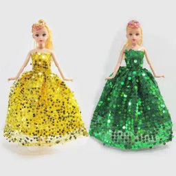 2 Pcs Cute Face Doll Set, Attarctive Doll Dress and Foldable Joint-image-26
