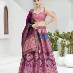 purvaja Embroidered Semi Stitched Lehenga Choli-picture-22