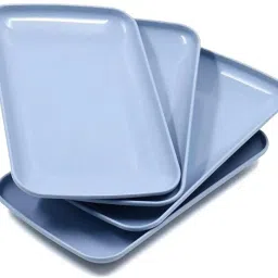 rectangular dinner reusable serving trays (Blue, Pack of 4) Sizzler Tray-1