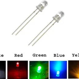 5mm LED White,Green,Red,Yellow,Blue Color Each 20Pcs Mix Total -100Pcs Light Electronic Hobby Kit-3