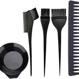 200 ML DYE COLOR MIXING BOWL SET WITH WIDE TEETH BRUSH [Pack Of 5] BLACK Hairdye Mixing Bowl-image-19