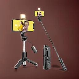 Clairbell KA1_R1S Bluetooth Selfie Sticks with Remote and Selfie Light Single Gimbal for Mobile-19