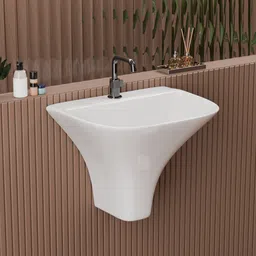 syon Premium Ceramic Wall Hung Wash Basin for Bathroom | Wall Mount Wash Basin (13.7 x 13 x 10.5 inch) Wall Hung Basin-picture-18