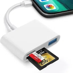 WEFLY SD Card Reader for i/Phone iPad, 3 in 1 Memory Card Reader Adapter Card Reader-18