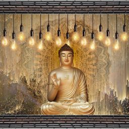 Gautam Buddha Without Glass Framed Art Print for Room Decor Digital Reprint 10 inch x 13 inch Painting-12