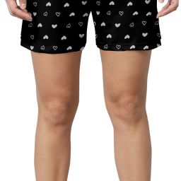 Printed Women Black Regular Shorts-image-71