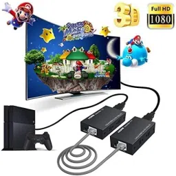 VOOCME 4k HDMI Extender 60m, Repeater Transmitter, Sender Receiver Over Cat5, Cat6 Upto Wireless Ethernet Lan Adapter compatible with Linux image 4