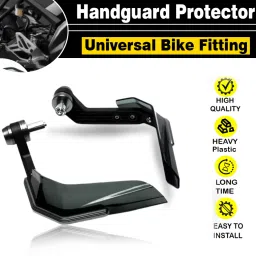 CNC Aluminum & Plastic Motorcycle Handguard Protector Shield Silver Handlebar Hand Guard-image-21
