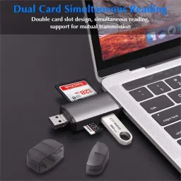 Foxne Point 6 in 1 USB OTG Card Reader Universal Type C OTG TF/SD Card Reader Card Reader image 4