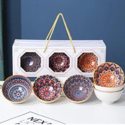 Porcelain Serving Bowl Paisley Print-image-19